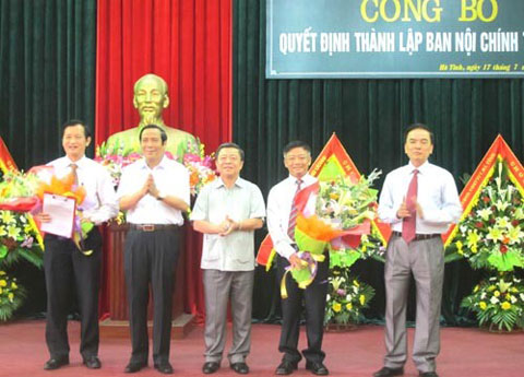 Miền trung - Hà Tĩnh thành lập Ban Nội chính Tỉnh ủy