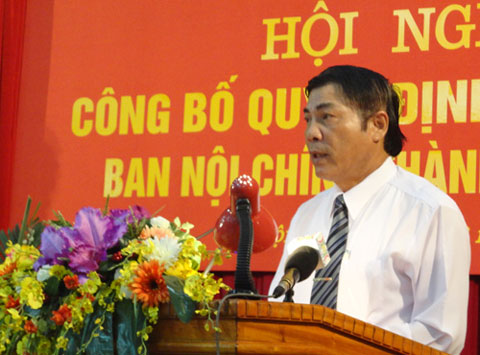 Đồng chí Nguyễn Bá Thanh, Trưởng Ban Nội chính Trung ương phát biểu tại Hội nghị