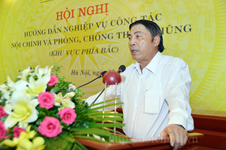 Đồng chí Nguyễn Bá Thanh, Trưởng Ban Nội chính Trung ương phát biểu khai mạc Hội nghị