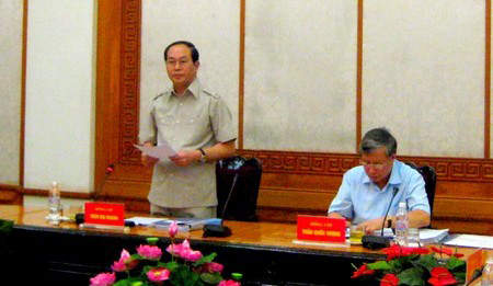Đồng chí Trần Đại Quang phát biểu tại buổi làm việc