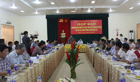 Ngày 10-9, UBND tỉnh Nghệ An tổ chức buổi họp báo về vụ việc phức tạp liên quan đến tôn giáo tại Giáo họ Trại Gáo, xã Nghi Phương, huyện Nghi Lộc