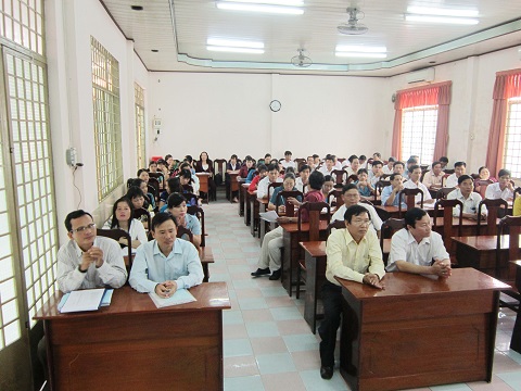 Một lớp tập huấn nghiệp vụ thanh tra do Thanh tra Sở Giáo dục và Đào tạo tỉnh Hậu Giang tổ chức