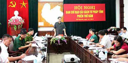 Một Hội nghị của Ban Chỉ đạo cải cách tư pháp tỉnh Thái Nguyên