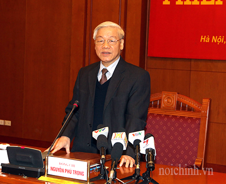 Đồng chí  Tổng Bí thư Nguyễn Phú Trọng, Trưởng Ban Chỉ đạo Trung ương về phòng, chống tham nhũng phát biểu tại Phiên họp thứ 4 của Ban Chỉ đạo