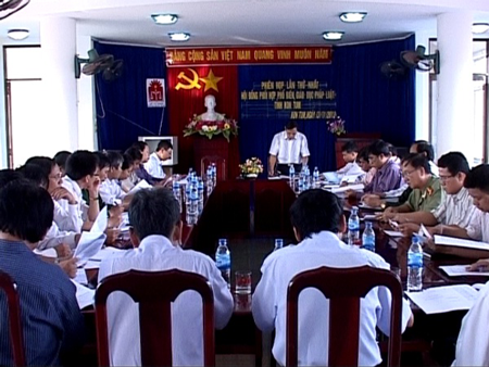 Một phiên họp của Hội đồng phối hợp phổ biến giáo dục pháp luật tỉnh Kon Tun