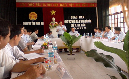 Một cuộc họp giao ban của Thanh tra tỉnh Quảng Nam