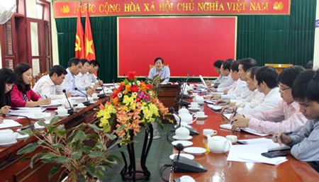 Lãnh đạo UBND tỉnh Quảng Bình làm việc với TP Đồng Hới (Ảnh minh họa)