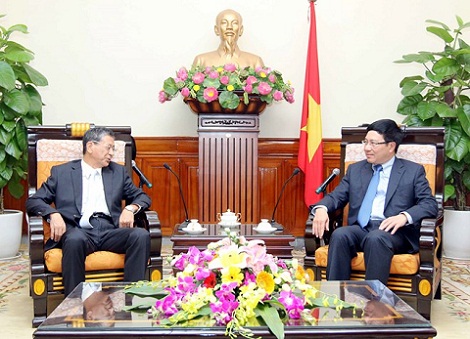 Phó Thủ tướng, Bộ trưởng Ngoại giao Phạm Bình Minh tiếp Đại sứ đặc mệnh toàn quyền Nhật Bản tại Việt Nam Hiroshi Fukada