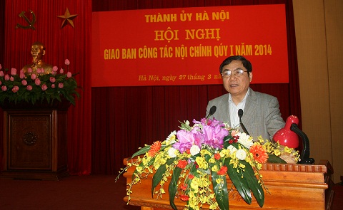 Phó Bí thư Thường trực Thành ủy Hà Nội Nguyễn Công Soái phát biểu chỉ đạo tại Hội nghị