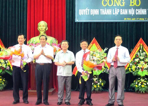 Lễ công bố Quyết định thành lập Ban Nội chính Tỉnh ủy Hà Tĩnh