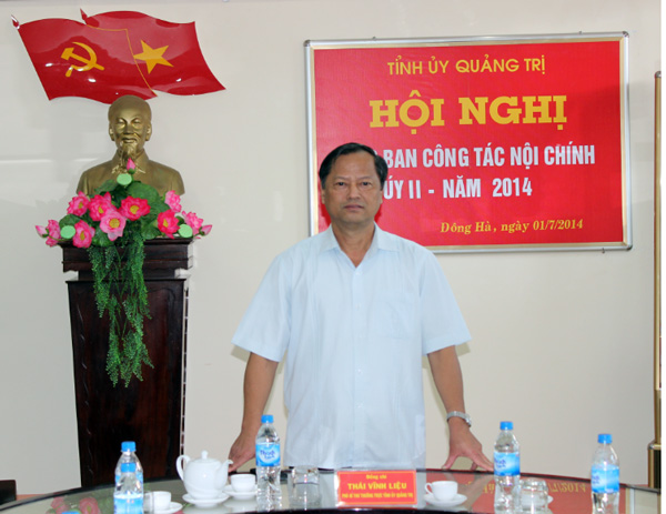Đồng chí Thái Vĩnh Liệu, Phó Bí thư Thường trực Tỉnh ủy phát biểu chỉ đạo Hội nghị