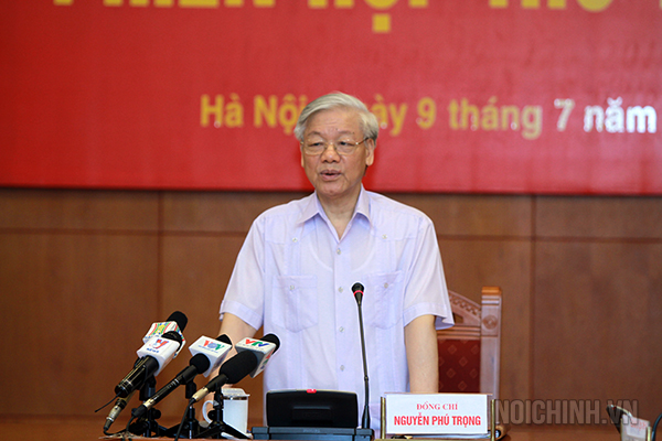 Tổng Bí thư Nguyễn Phú Trọng, Trưởng Ban Chỉ đạo Trung ương về phòng, chống tham nhũng phát biểu tại Phiên họp