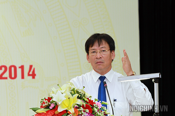 Đồng chí Phạm Anh Tuấn, Ủy viên Ban Chấp hành Đảng bộ Khối các cơ quan Trung ương, Bí thư Đảng ủy, Phó trưởng Ban Nội chính Trung ương phát biểu kết luận Hội nghị.