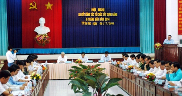 Hội nghị sơ kết công tác xây dựng Đảng 6 tháng đầu năm 2014 của Tỉnh ủy Đồng Tháp