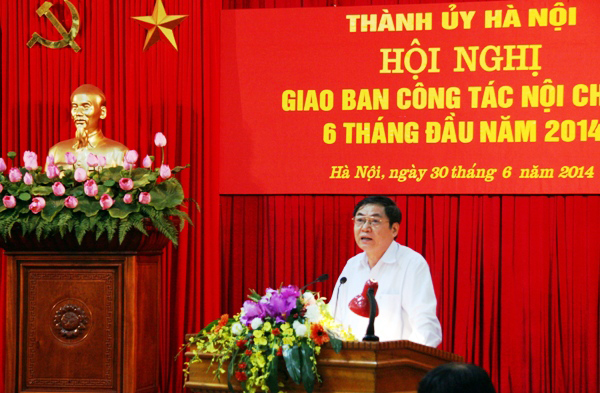 Đồng chí Nguyễn Công Soái, Phó Bí thư Thường trực Thành ủy Hà Nội phát biểu kết luận Hội nghị