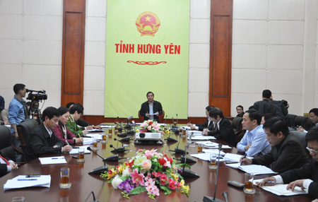 Một cuộc họp tại UBND tỉnh Hưng Yên