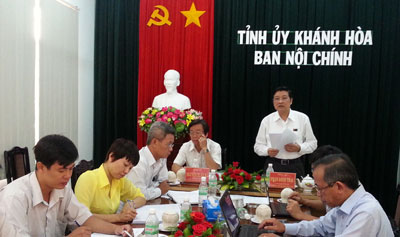 Đoàn công tác của Ban Nội chính Trung ương làm việc tại tỉnh Khánh Hòa