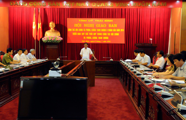 Một Hội nghị giao ban công tác nội chính và PCTN tỉnh Thái Bình