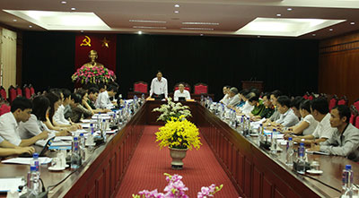 Đoàn công tác của Ban Nội chính Trung ương thăm và làm việc tại tỉnh Sơn La (tháng 4-2014)