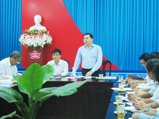 Đồng chí Trần Văn Minh, Phó Bí thư Tỉnh ủy phát biểu tại buổi làm việc