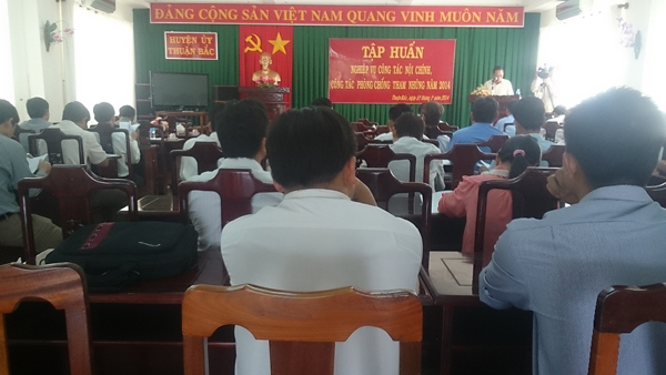 Một lớp tập huấn nghiệp vụ công tác nội chính và phòng, chống tham nhũng tỉnh Ninh Thuận