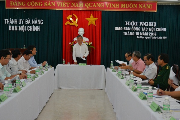 Hội nghị giao ban công tác nội chính tháng 10 năm 2014 của Ban Nội chính Thành ủy Đà Nẵng