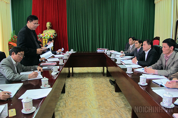 Đoàn kiểm tra làm việc tại Ban Nội chính Tỉnh ủy Hà Giang 