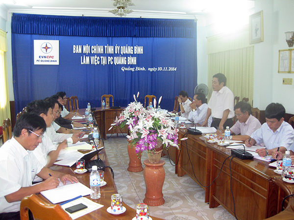 Ban Nội chính Tỉnh ủy làm việc tại Công ty Điện lực Quảng Bình