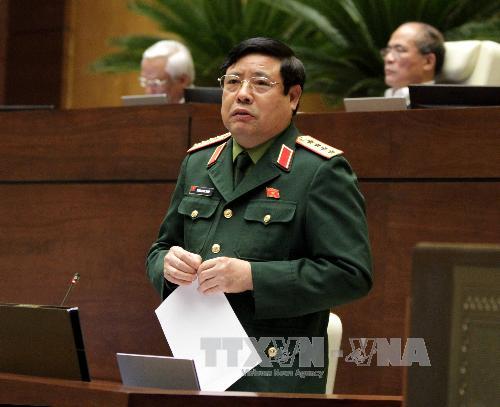 Đại tướng Phùng Quang Thanh, Bộ trưởng Bộ Quốc phòng giải trình một số vấn đề liên quan đến dự thảo Luật Sửa đổi, bổ sung một số điều của Luật Sĩ quan Quân đội nhân dân Việt Nam tại Kỳ họp thứ tám, Quốc hội Khóa XIII