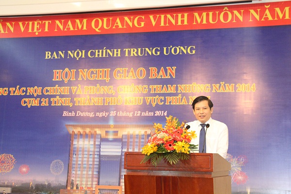 Đồng chí Lê Minh Trí, Phó trưởng Ban Nội chính Trung ương phát biểu tại Hội nghị