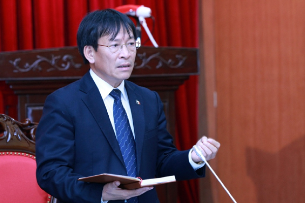 Đồng chí Phạm Anh Tuấn, Phó trưởng Ban Nội chính Trung ương phát biểu tại Hội nghị
