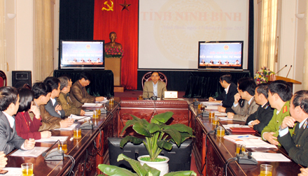 Hội nghị trực tuyến triển khai công tác Tư pháp năm 2015 điểm cầu tại Ninh Bình