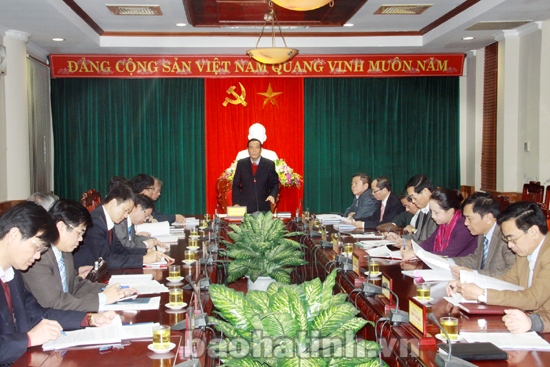 Phiên thường kỳ tháng 01-2015 của Ban Thường vụ Tỉnh ủy Hà Tĩnh