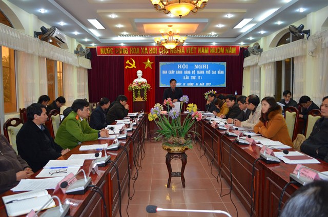 Một Hội nghị Ban Chấp hành Đảng bộ thành phố Cao Bằng