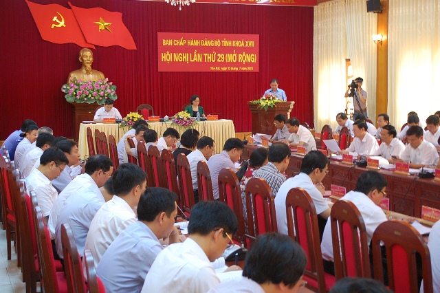 Hội nghị Ban Chấp hành Đảng bộ tỉnh lần thứ 29 