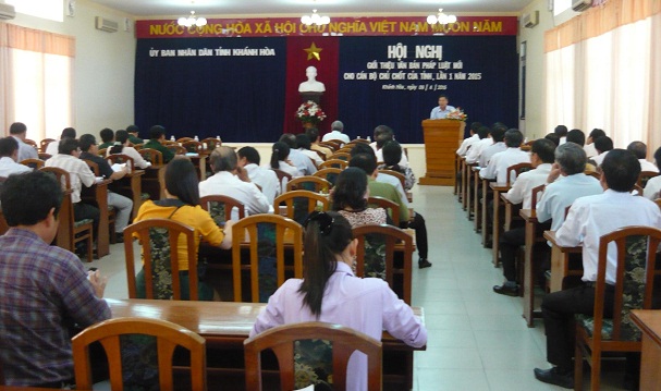 Tỉnh Khánh Hòa tổ chức Hội nghị giới thiệu một số văn bản pháp luật mới cho cán bộ chủ chốt của tỉnh