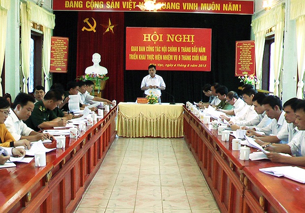 Giao ban công tác nội chính 6 tháng đầu năm Huyện ủy Mèo Vạc, tỉnh Hà Giang