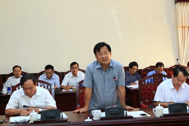 đồng chí Hà Ngọc Chiến, Ủy viên Trung ương Đảng, Phó trưởng Ban Nội chính Trung ương phát biểu tại buổi làm việc