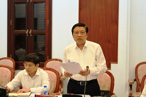 Đồng chí Phan Đình Trạc, Ủy viên Trung ương Đảng, Phó trưởng Ban Thường trực Ban Nội chính Trung ương phát biểu kết luận