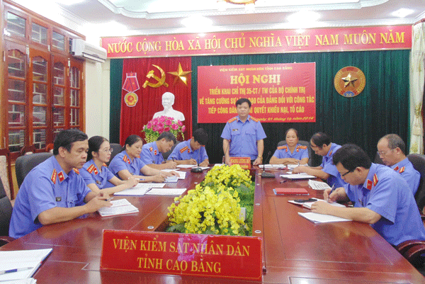 Một Hội nghị trực tuyến của Viện kiểm sát nhân dân tỉnh Cao Bằng