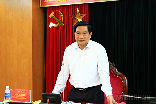 Đồng chí Hà Ngọc Chiến, Uỷ viên Trung ương Đảng, Phó trưởng Ban Nội chính Trung ương kết luật buổi làm việc