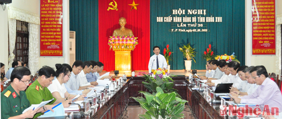 Hội nghị lần thứ 36 Ban Chấp hành Đảng bộ tỉnh Nghệ An khóa XVII, nhiệm kỳ 2010- 2015 