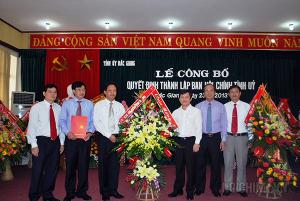 Lễ công bố Quyết định thành lập Ban Nội chính Tỉnh ủy Bắc Giang