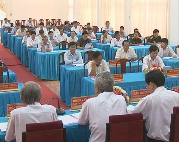 Các đại biểu dự Hội nghị công tác nội chính, công tác phòng, chống tham nhũng tỉnh Trà Vinh