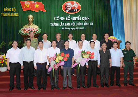 Lễ công bố Quyết định thành lập Ban Nội chính Tỉnh ủy Hà Giang năm 2013