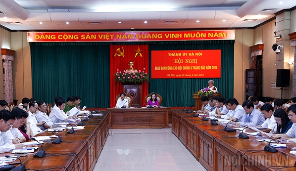 Hội nghị giao ban công tác nội chính 6 tháng đầu năm 2015 của Thành uỷ Hà Nội