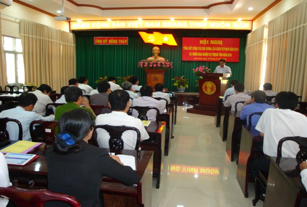 Đồng chí Lê Minh Hoan, Bí thư Tỉnh uỷ phát biểu chỉ đạo tại Hội nghị