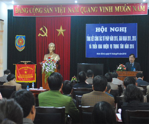 Hội nghị tổng kết công tác Tư pháp năm 2015 và triển khai nhiệm vụ trọng tâm năm 2016 của Ninh Bình