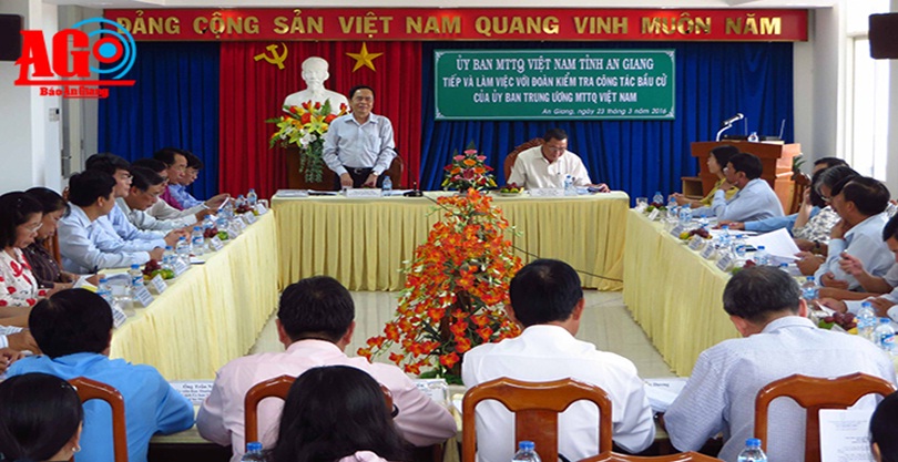 Ủy ban Mặt trận Tổ quốc Việt Nam tỉnh An Giang tiếp Đoàn kiểm tra công tác bầu cử của Ủy ban Trung ương Mặt trận Tổ quốc Việt Nam