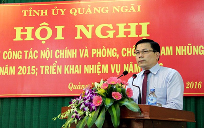 Hội nghị tổng kết công tác nội chính và phòng, chống tham nhũng năm 2015 tỉnh Quảng Ngãi